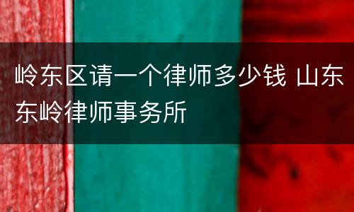 岭东区请一个律师多少钱 山东东岭律师事务所