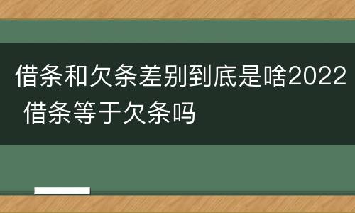 借条和欠条差别到底是啥2022 借条等于欠条吗