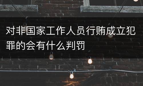 对非国家工作人员行贿成立犯罪的会有什么判罚