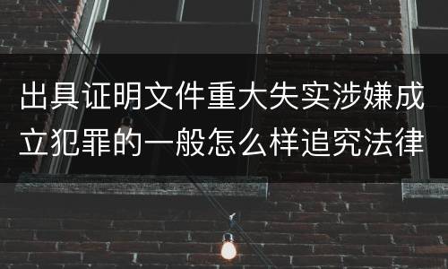 出具证明文件重大失实涉嫌成立犯罪的一般怎么样追究法律责任