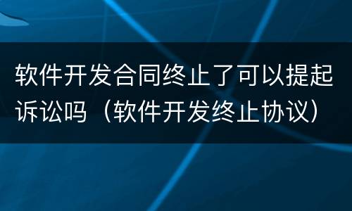 软件开发合同终止了可以提起诉讼吗（软件开发终止协议）
