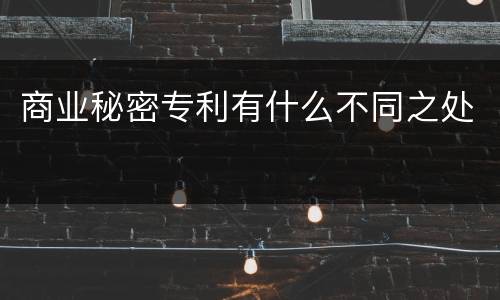 商业秘密专利有什么不同之处