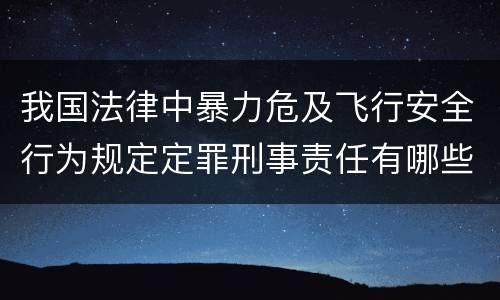 我国法律中暴力危及飞行安全行为规定定罪刑事责任有哪些