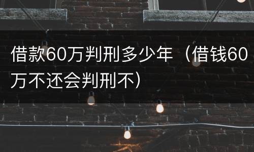 借款60万判刑多少年（借钱60万不还会判刑不）
