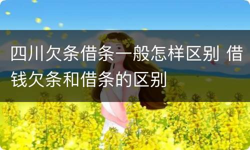 四川欠条借条一般怎样区别 借钱欠条和借条的区别