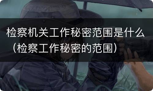 检察机关工作秘密范围是什么（检察工作秘密的范围）