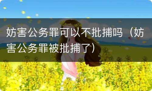 妨害公务罪可以不批捕吗（妨害公务罪被批捕了）
