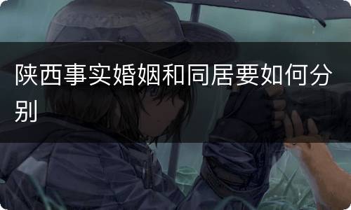 陕西事实婚姻和同居要如何分别