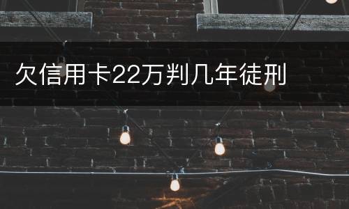 欠信用卡22万判几年徒刑