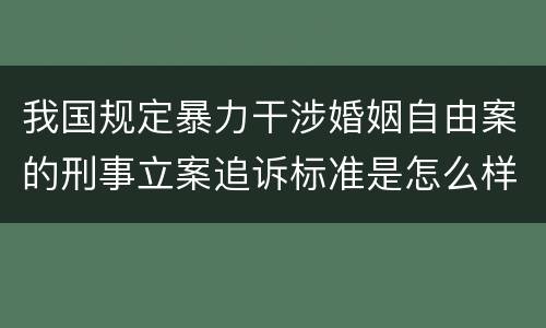 我国规定暴力干涉婚姻自由案的刑事立案追诉标准是怎么样规定