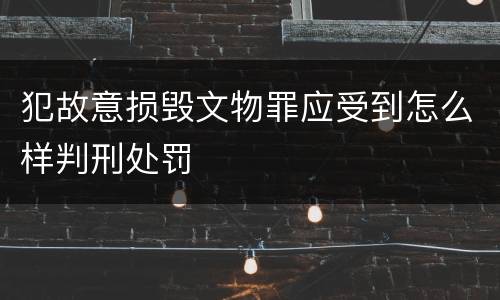 犯故意损毁文物罪应受到怎么样判刑处罚