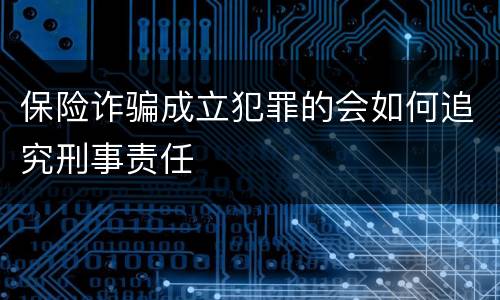 保险诈骗成立犯罪的会如何追究刑事责任