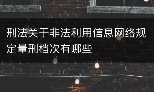 刑法关于非法利用信息网络规定量刑档次有哪些