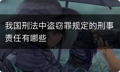 我国刑法中盗窃罪规定的刑事责任有哪些