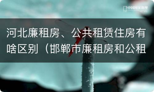 河北廉租房、公共租赁住房有啥区别（邯郸市廉租房和公租房的区别）