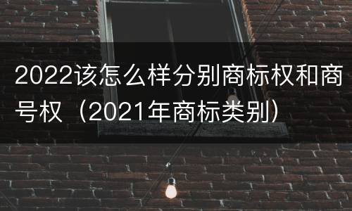 2022该怎么样分别商标权和商号权（2021年商标类别）