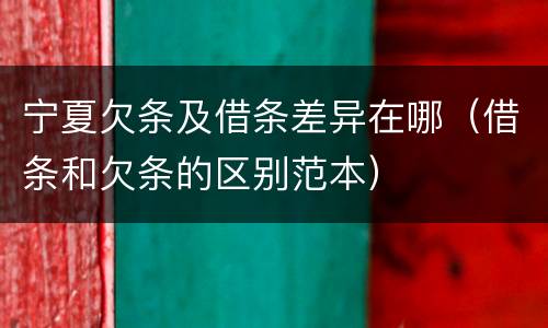 宁夏欠条及借条差异在哪（借条和欠条的区别范本）