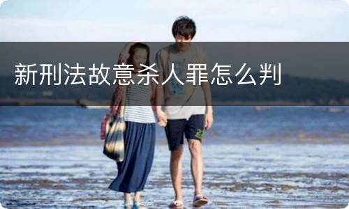 新刑法故意杀人罪怎么判