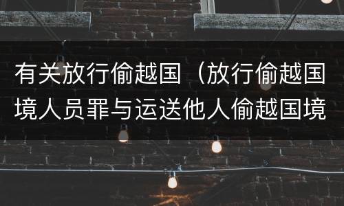 有关放行偷越国（放行偷越国境人员罪与运送他人偷越国境罪共犯）