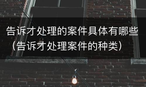 告诉才处理的案件具体有哪些（告诉才处理案件的种类）