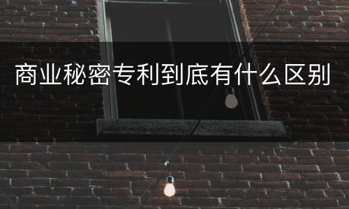 商业秘密专利到底有什么区别