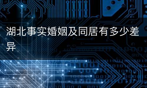 湖北事实婚姻及同居有多少差异