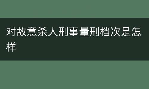 对故意杀人刑事量刑档次是怎样