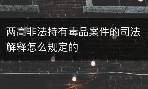 两高非法持有毒品案件的司法解释怎么规定的