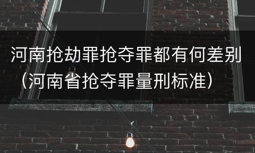 河南抢劫罪抢夺罪都有何差别（河南省抢夺罪量刑标准）