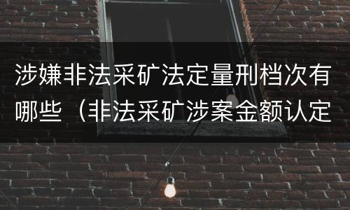 涉嫌非法采矿法定量刑档次有哪些（非法采矿涉案金额认定）