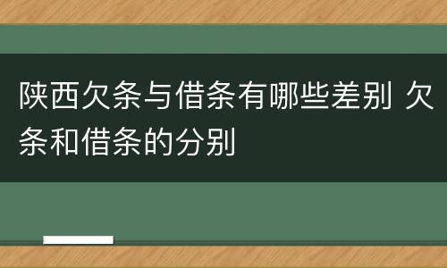 陕西欠条与借条有哪些差别 欠条和借条的分别