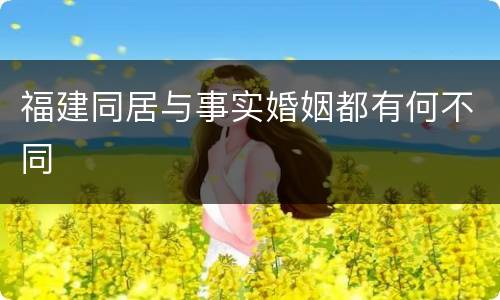 福建同居与事实婚姻都有何不同
