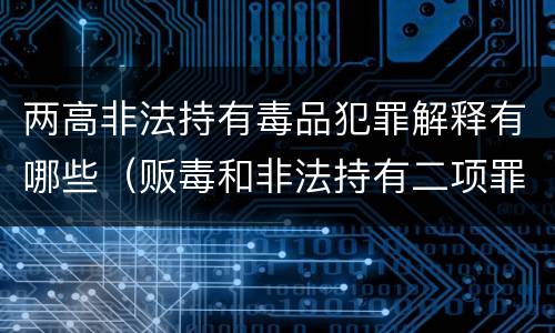 两高非法持有毒品犯罪解释有哪些（贩毒和非法持有二项罪名吗）