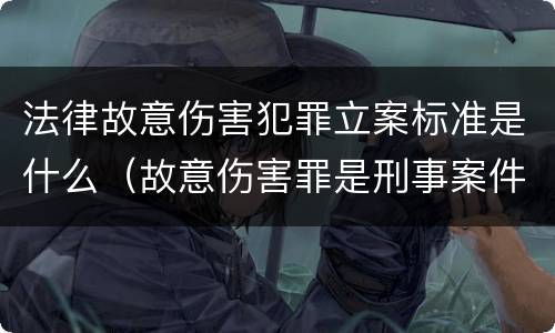 法律故意伤害犯罪立案标准是什么(故意伤害罪是刑事案件)