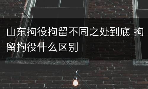 山东拘役拘留不同之处到底 拘留拘役什么区别