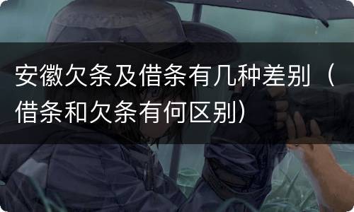 安徽欠条及借条有几种差别（借条和欠条有何区别）