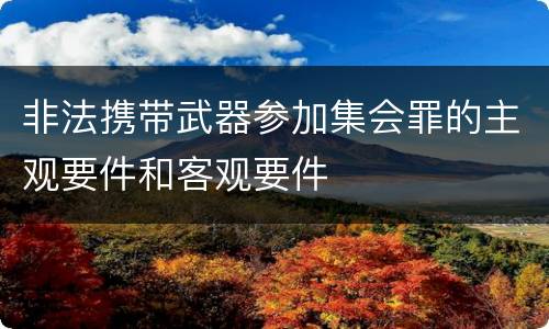 非法携带武器参加集会罪的主观要件和客观要件