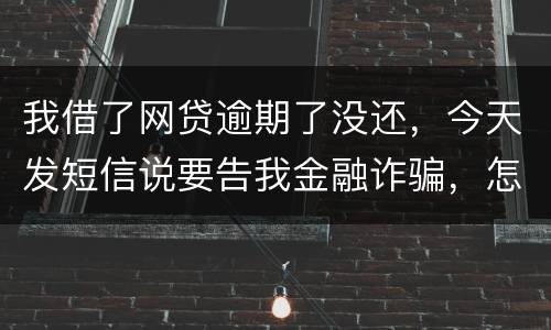 我借了网贷逾期了没还，今天发短信说要告我金融诈骗，怎么办，这属于诈骗罪吗