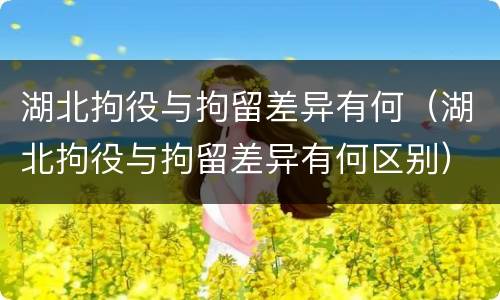湖北拘役与拘留差异有何（湖北拘役与拘留差异有何区别）