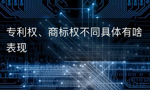 专利权、商标权不同具体有啥表现