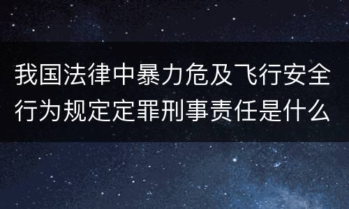 我国法律中暴力危及飞行安全行为规定定罪刑事责任是什么