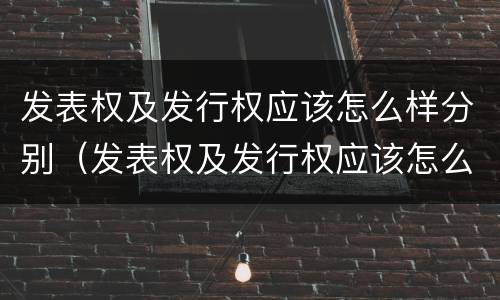 发表权及发行权应该怎么样分别（发表权及发行权应该怎么样分别确认）