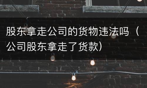 股东拿走公司的货物违法吗（公司股东拿走了货款）