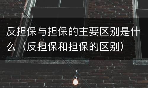 反担保与担保的主要区别是什么（反担保和担保的区别）