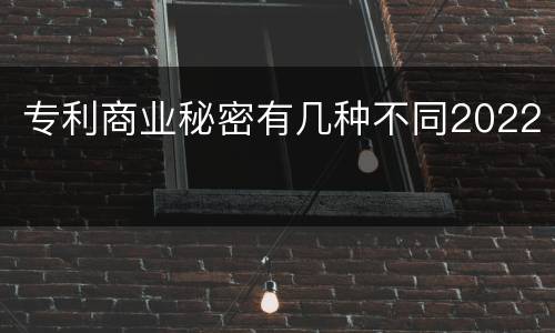 专利商业秘密有几种不同2022