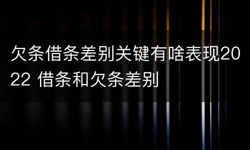 欠条借条差别关键有啥表现2022 借条和欠条差别