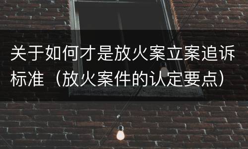 关于如何才是放火案立案追诉标准（放火案件的认定要点）