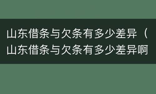 山东借条与欠条有多少差异（山东借条与欠条有多少差异啊）