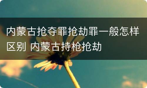 内蒙古抢夺罪抢劫罪一般怎样区别 内蒙古持枪抢劫