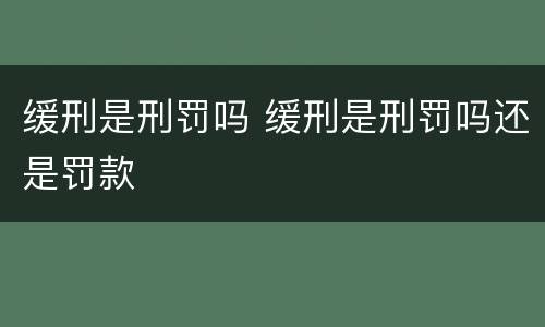 缓刑是刑罚吗 缓刑是刑罚吗还是罚款